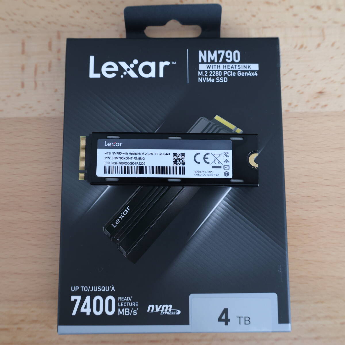 Lexar 内蔵SSD 4TB NM790 ヒートシンク付 M.2 2280 PCle Gen4×4 NVMe ほぼ未使用 ①の画像4