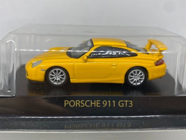 京商 KYOSHO 1/64 PORSCHE 911 GT3 ポルシェ 黄色 ウイング初期歪み_画像2