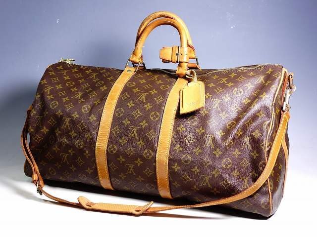 K04169【LOUIS VUITTON ルイ・ヴィトン】モノグラム キーポル バンドリエール 55 ボストンバッグ トラベル 旅行鞄 LV ヴィトンの画像1