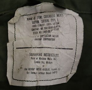 CO59米軍実物ARMYアメリカ古着ツナギ80’Sビンテージ緑系カバーオール綿100コットンサテンMワークパンツALL IN ONEオールイワンSオールドの画像9