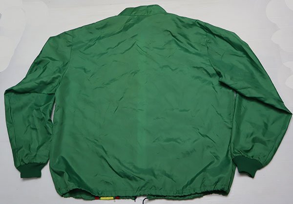 NJ26レーシングジャケットUNKNOWNアメリカ古着アメリカ製ナイロンジャケット80’S90’SビンテージXXLビッグサイズ緑系フリーメイソンの画像7