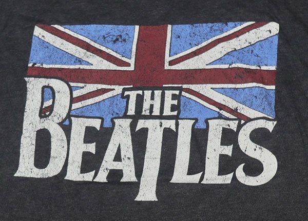 ST61ビートルズBEATLESアメリカ古着バンドTシャツXLビッグサイズROCKチャコールグレー系Tシャツ/ビンテージかすれプリント加工ロックTの画像1