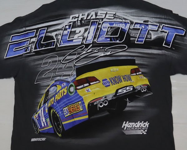 ST21ヘンドリックHENDRICKアメリカ古着レーシングTシャツL両面プリントTシャツ大判プリントNASCARナスカCHASE＃24チェイス エリオットNAPA_画像1