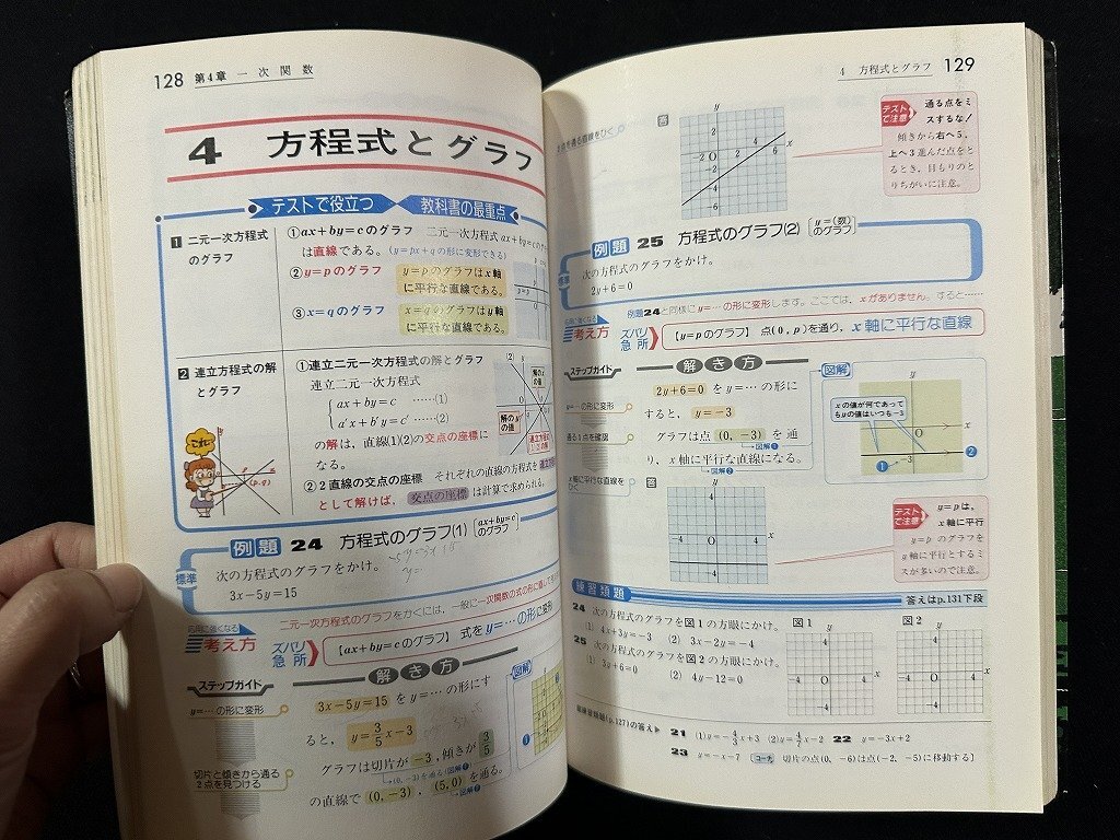 ｗ∞* 学研 ニューコース 中2数学 カラー版 学習書 1989年第5刷 学習研究社 古書 / E01の画像4