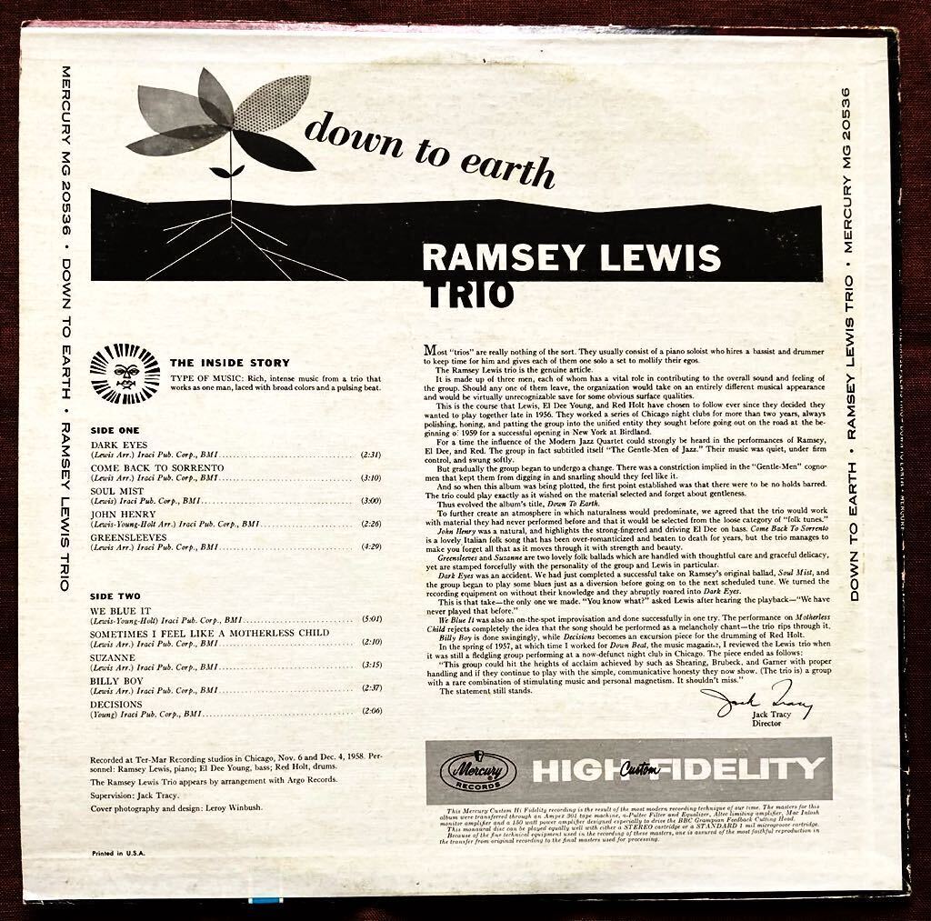 ラムゼイ・ルイス/PIANO TRIO/ピアノ・トリオ/エル・ディー・ヤング/レッド・ホルト/シカゴ・ジャズ・ピアノ/ソウル・ジャズ/US盤/1958年_画像3