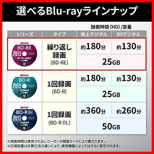 ★20枚★ 【.co.jp限定】 バッファロー ブルーレイディスク BD-RE くり返し録画用 25GB 20枚 スピンドル 片面1層 1-2倍速 ホワイトレーベルの画像4