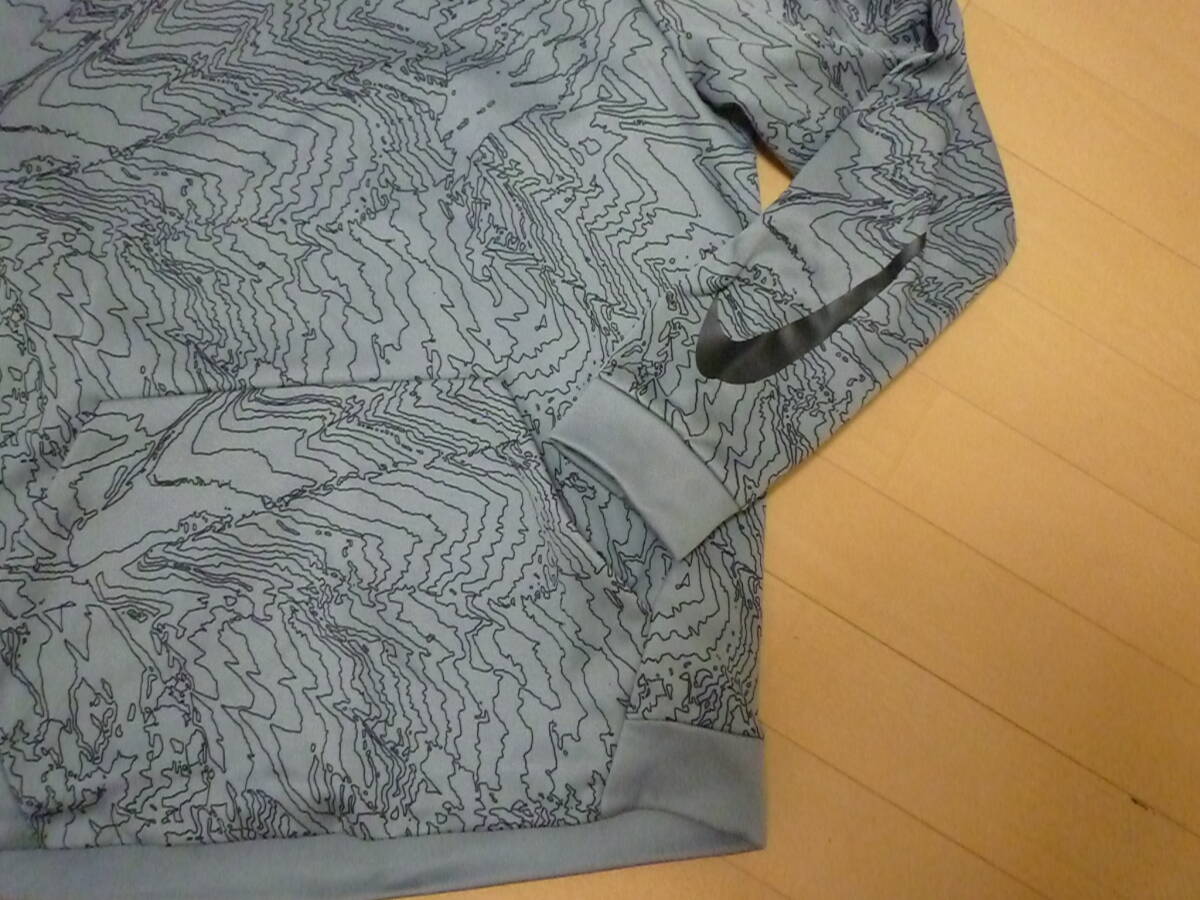 美品 NIKE ナイキ パーカー DRI-FIT フーディー スポーツ トレーニング 裏フリース 起毛 ポケット ハイネック グレー メンズ Lサイズ_画像5