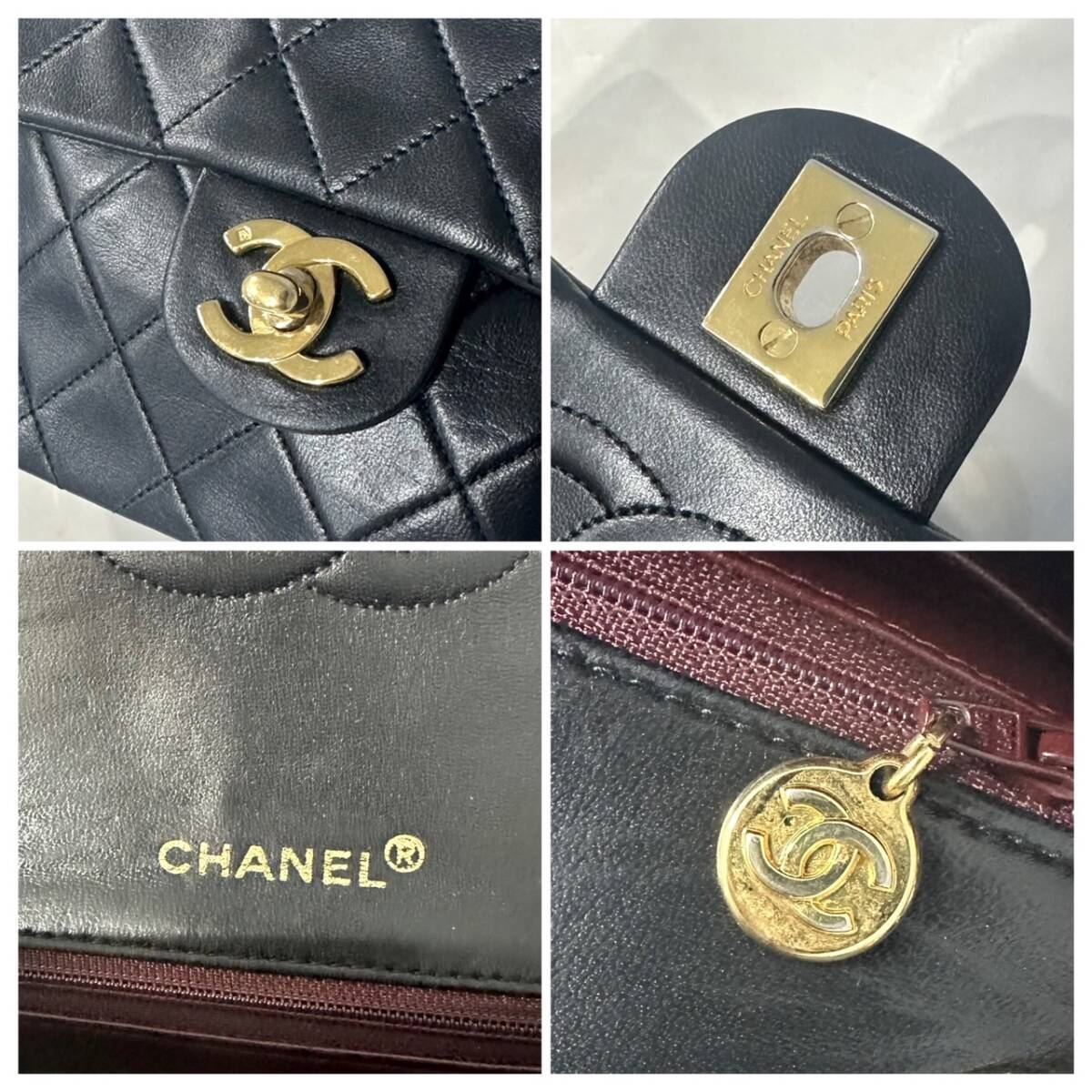 23 1円 CHANEL シャネル ミニマトラッセ ラムスキン チェーンショルダーバッグ ターンロック ブラック レディース ヴィンテージ