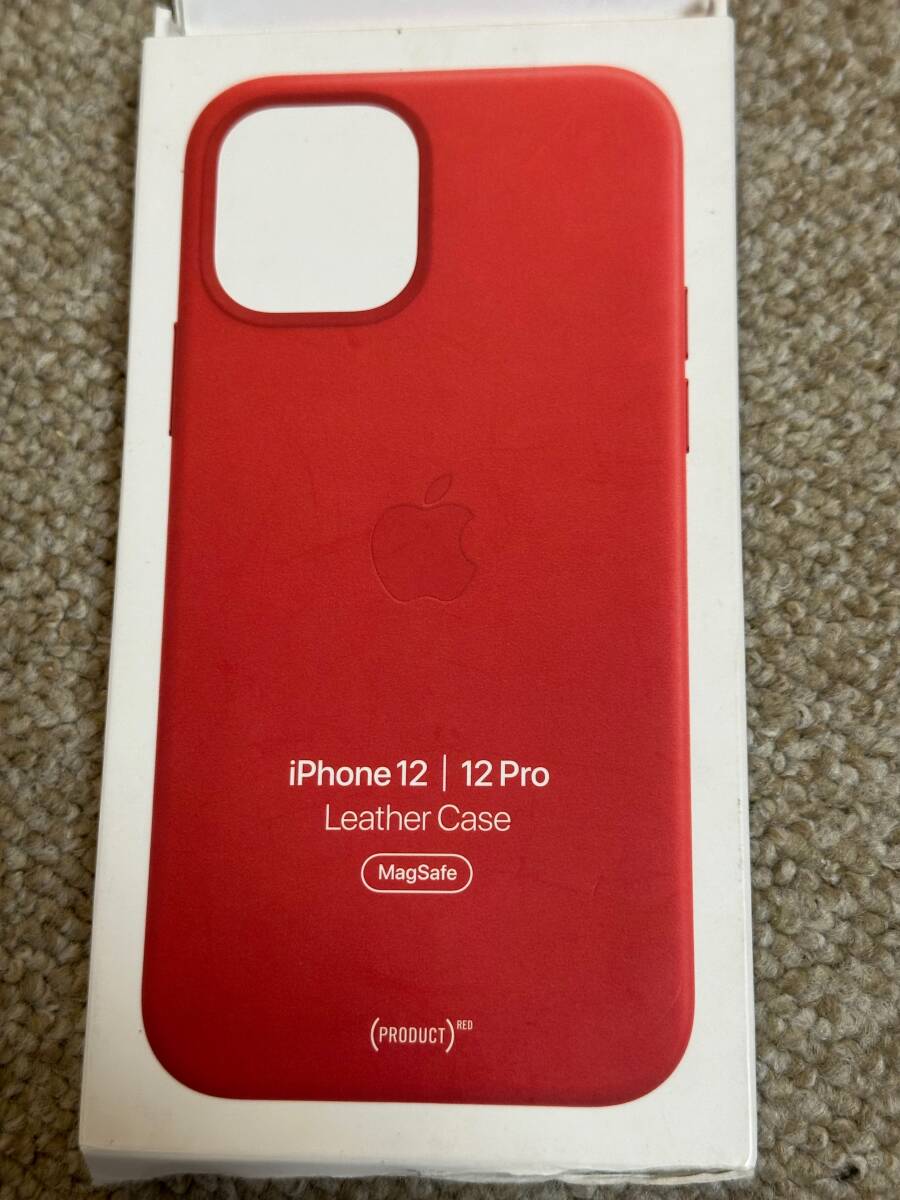 【未使用品】アップル純正 iPhone12・Pro用 レザーケース レッド product red MagSafe対応の画像2
