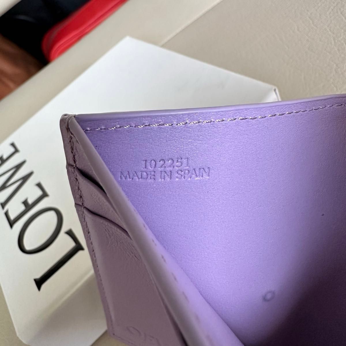 LOEWE】 アナグラムトライフォールドウォレット ライトモーヴ 3 LOEWE】 アナグラムトライフォールドウォレット ライトモーヴ 3