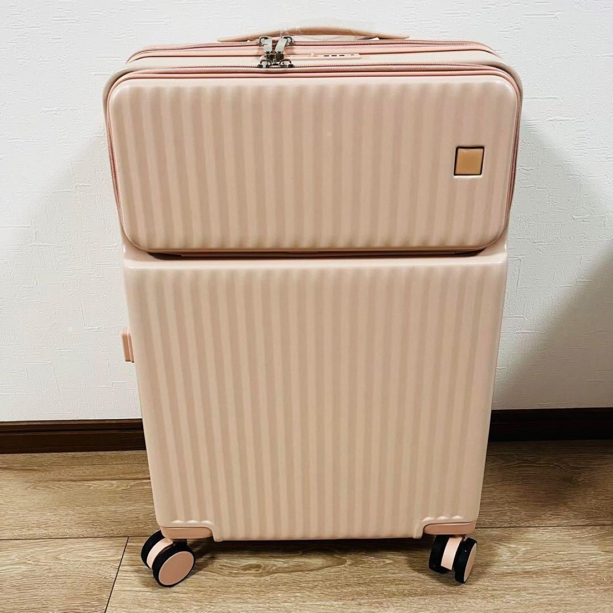 スーツケース M トップオープン キャリーケース　コロコロ　旅行鞄　旅行かばん 超軽量 キャリーバッグ TSAロック搭載　ピンク