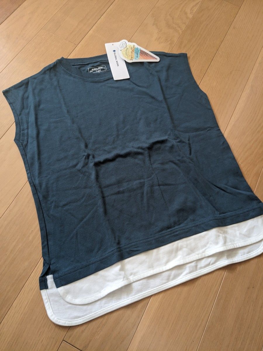 グローバルワーク　 Tシャツ ノースリーブ　130 キッズGLOBAL WORK カットソー　 トップス　重ね着