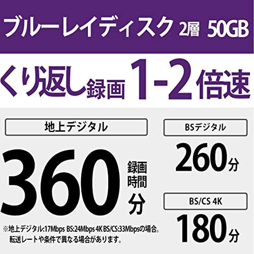 ソニー 日本製 ブルーレイディスク BD-RE DL 50GB (1枚あたり地デジ約6時間) 繰り返し録画用 5枚入り_画像4