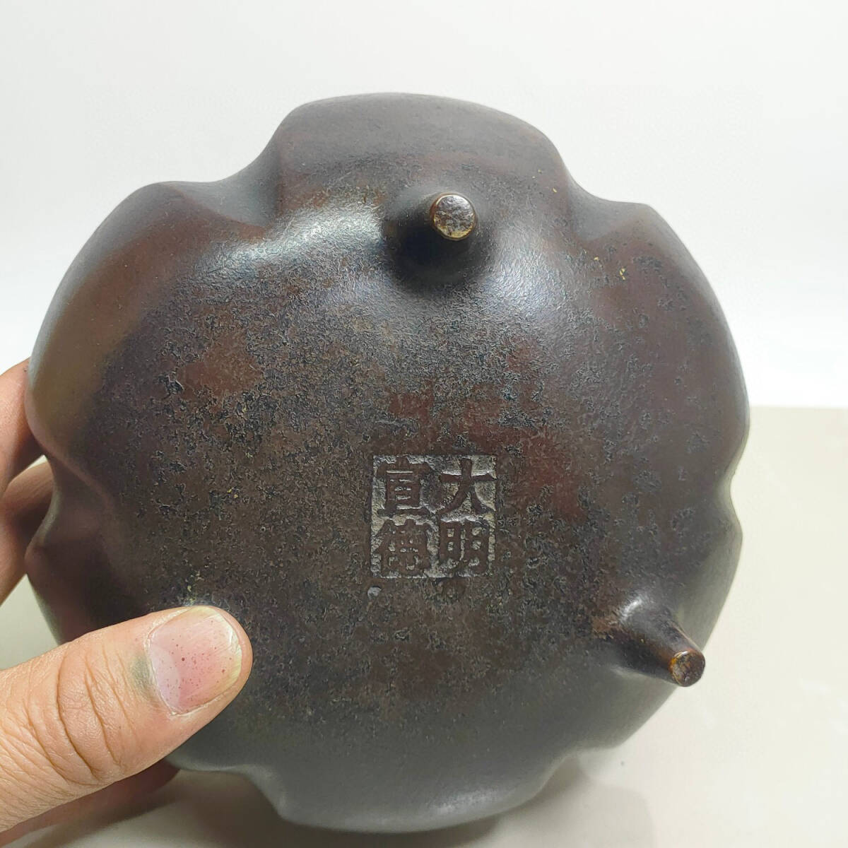 館蔵珍品 銅製 蓮花雙耳熏香炉』置物 賞物 貴重物品 収蔵品 中国 館蔵珍品 銅製 蓮花雙耳熏香炉』置物 賞物 貴重物品 収蔵品 中国