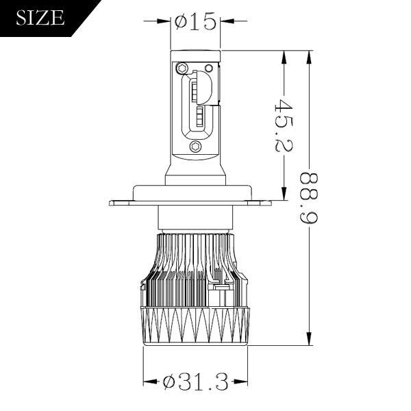 【CREE】バラスト不要 MH34S MH44S ワゴンR LEDヘッドライト H4 車検対応 H4Hi/Lo切替 10000lm H4HiLo ホワイト_画像3