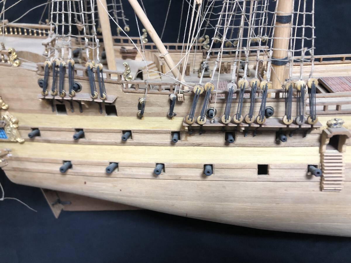 世界の帆船 サンタ・マリア 17世紀スペイン戦艦 船 精密模型 帆船 木製 ハンドメイドの画像7