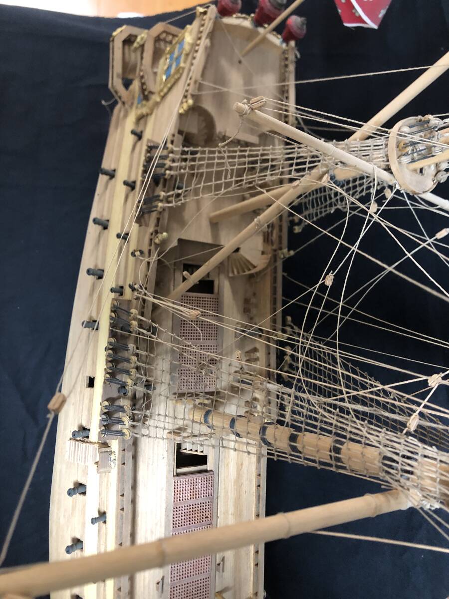 世界の帆船 サンタ・マリア 17世紀スペイン戦艦 船 精密模型 帆船 木製 ハンドメイドの画像5