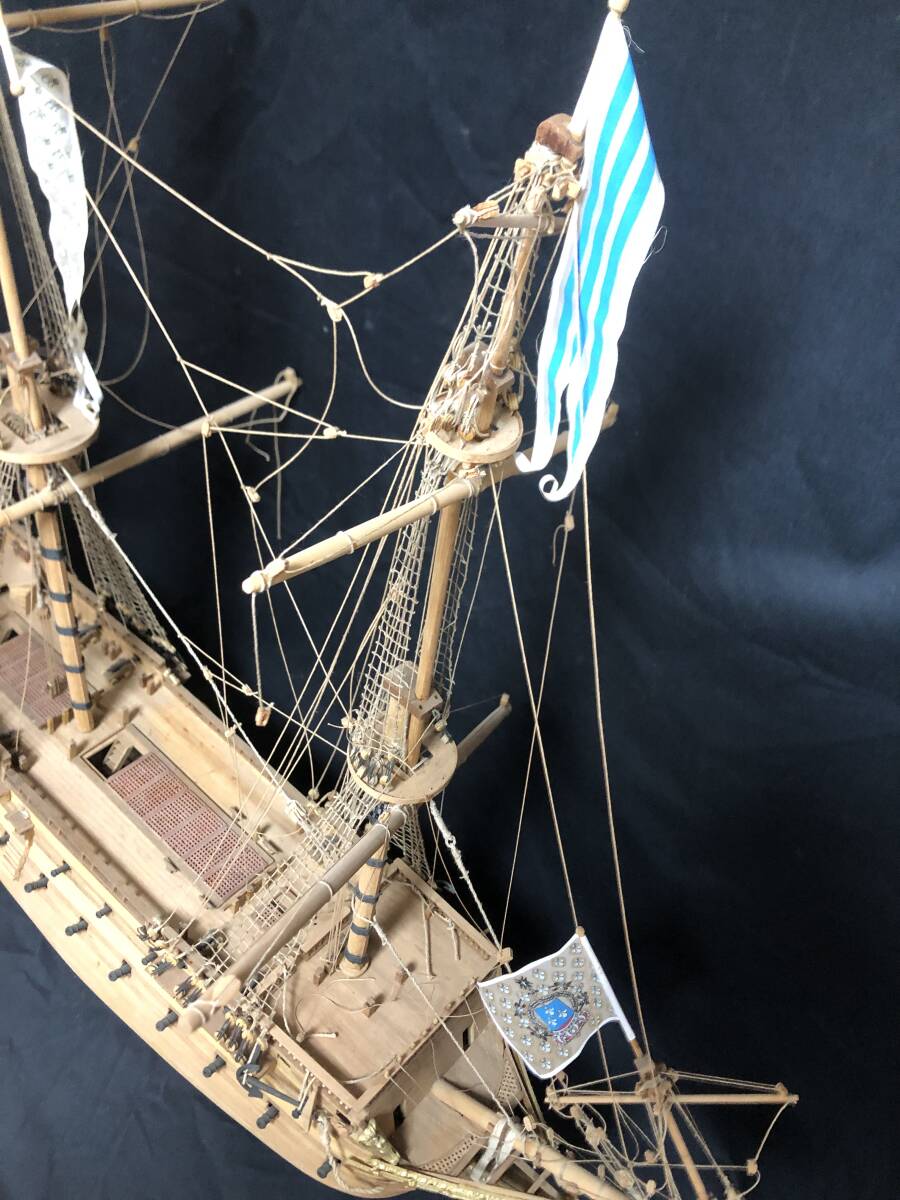 世界の帆船 サンタ・マリア 17世紀スペイン戦艦 船 精密模型 帆船 木製 ハンドメイドの画像9
