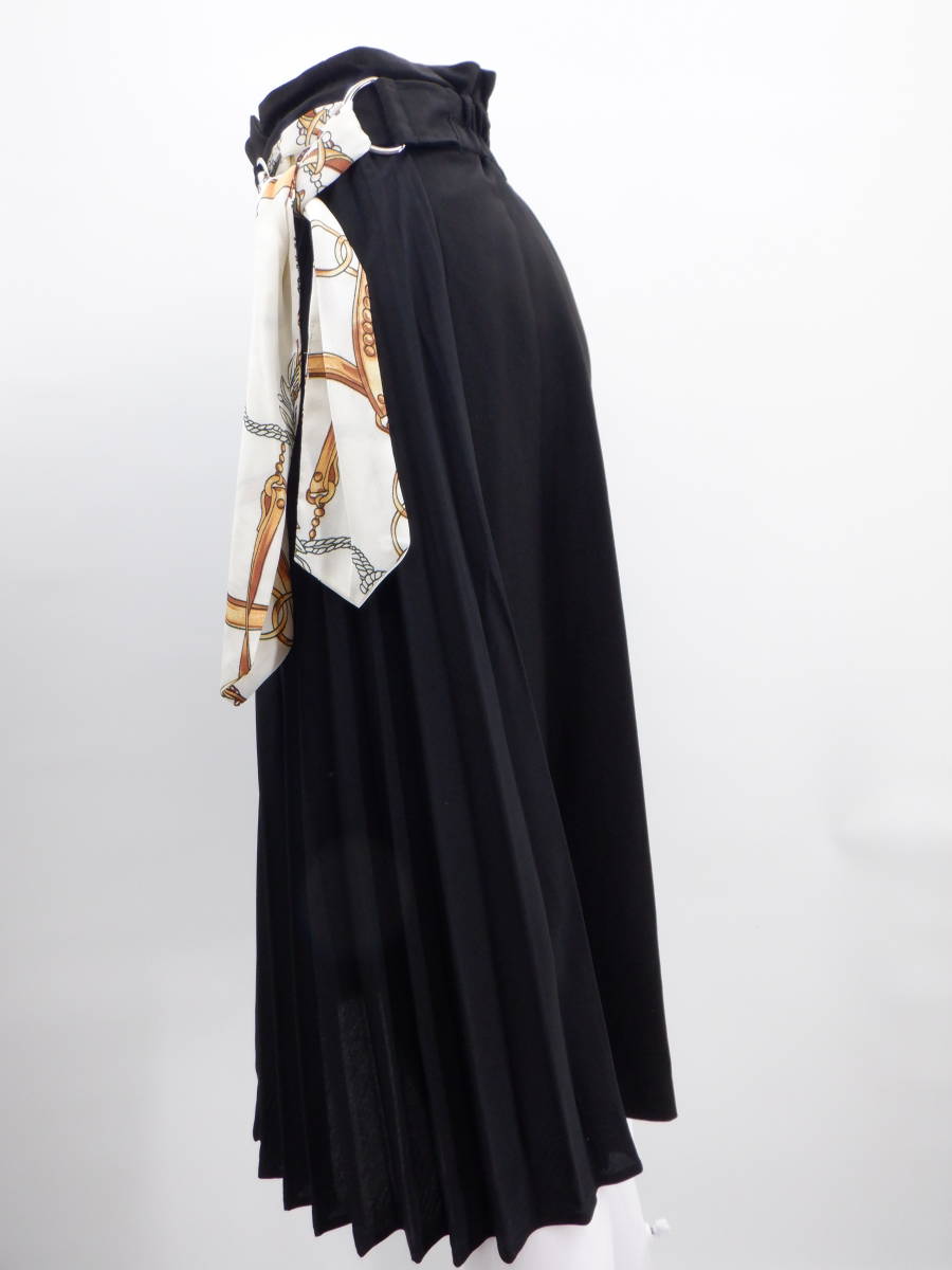[ new goods ][INGNI wing ] scarf D can belt attaching midi skirt / black [ including in a package possibility ][ skirt ][ bottoms ]