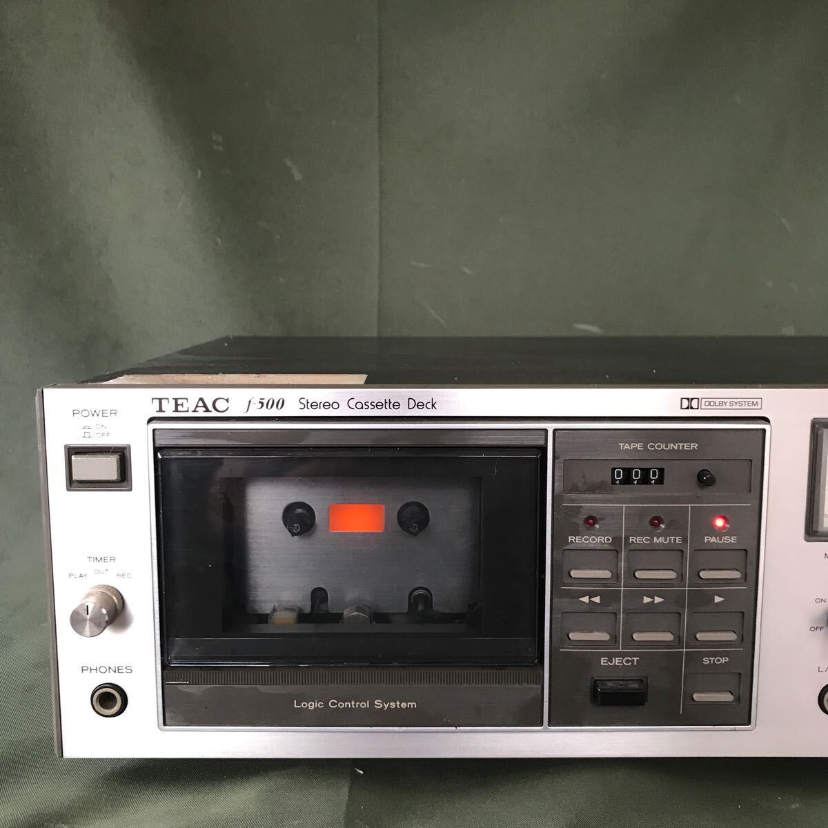 TEAC ティアック　ステレオカセットデッキ　F-500 STEREO CASSETTE DECK 本体　通電確認済み　ジャンク品_画像3