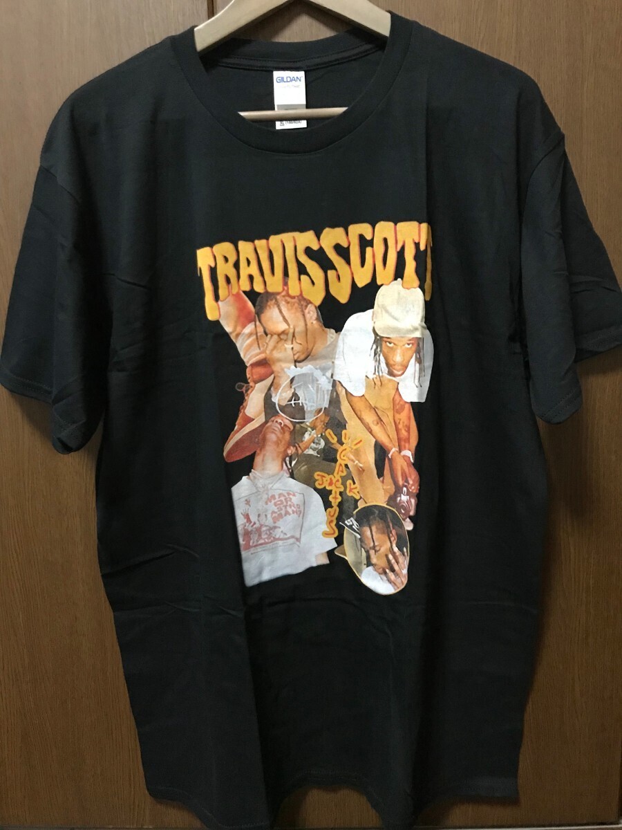 Travis Scott トラヴィス スコット ラップ Tシャツ hiphop rap trap gq black 黒 ラッパー ヒップホップ 半袖 トラップ ブラック