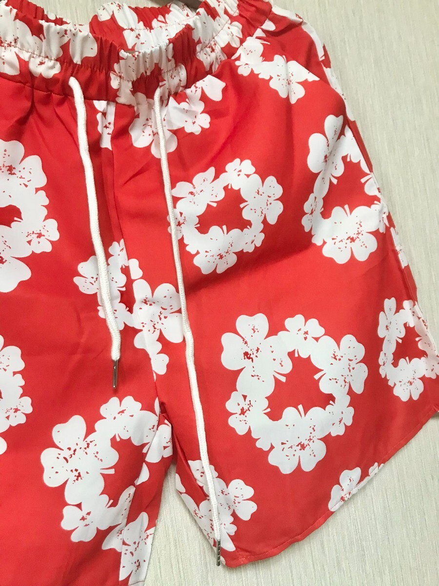 新品 フラワー ハーフパンツ ショーツ 花柄 ストリート ヒップ 新品 フラワー ハーフパンツ ショーツ 花柄 ストリート ヒップ