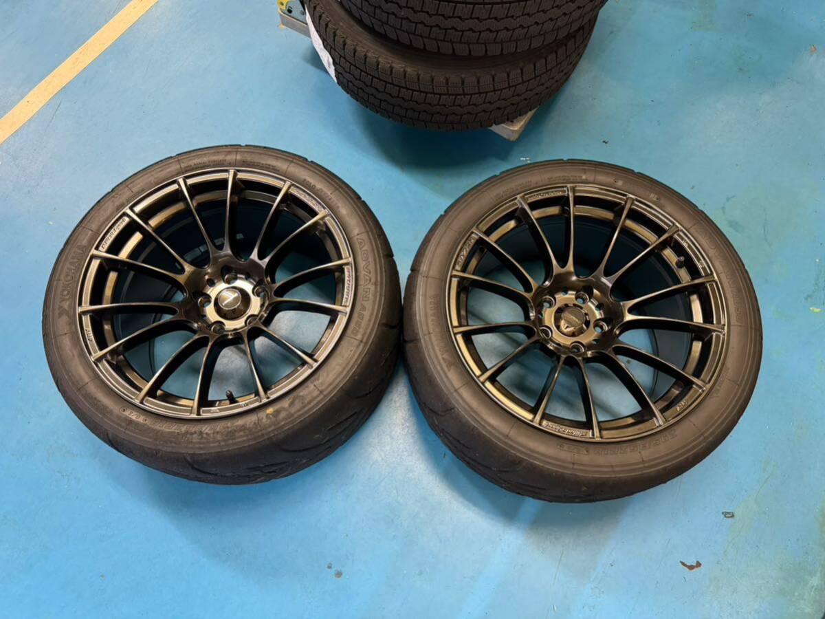 Weds Sport SA-72R 10.5j -18インチ ＋25 114.3２本セット A050 GS 295/35R18の画像1