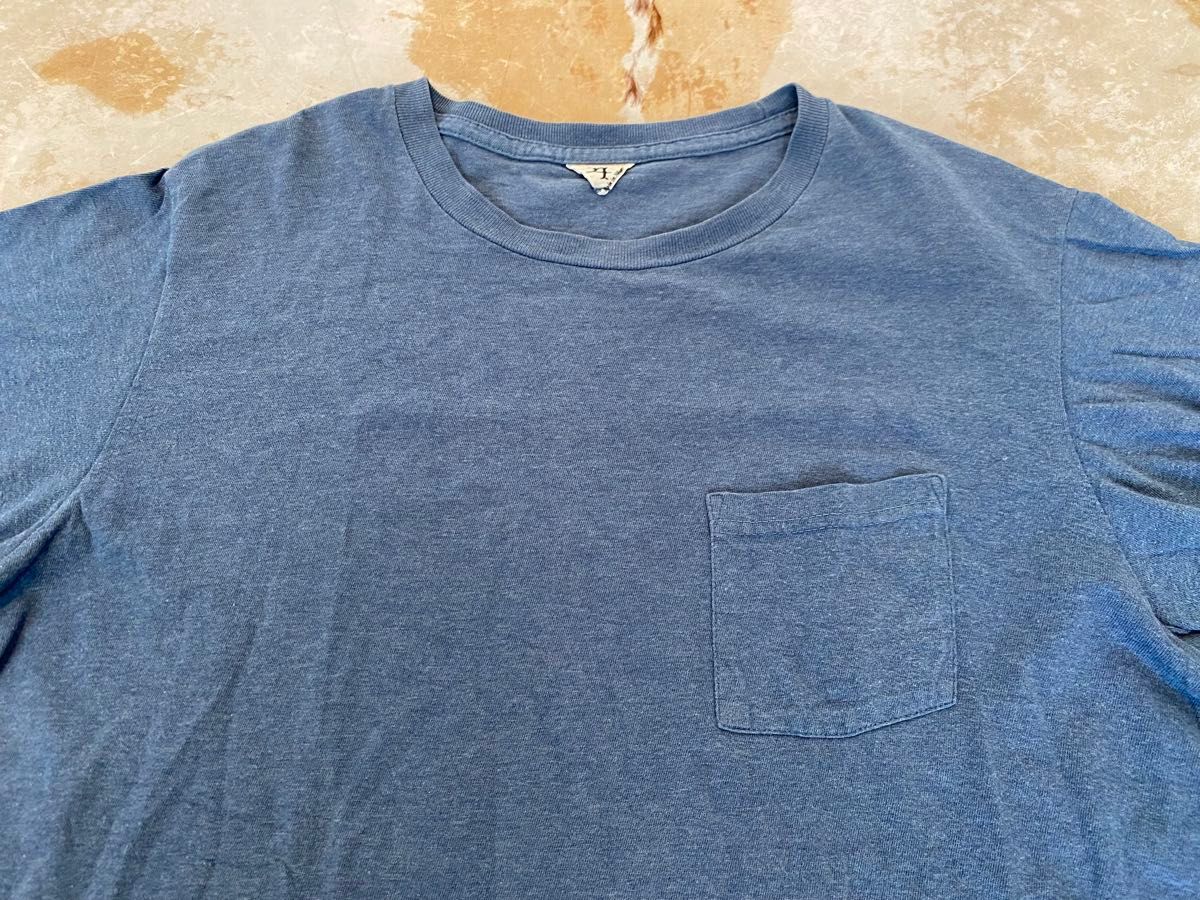FilMelange ポケット Tシャツ SUNNY 4 ブルー フィルメランジェ 日本製 サニー  XL 古着 USED