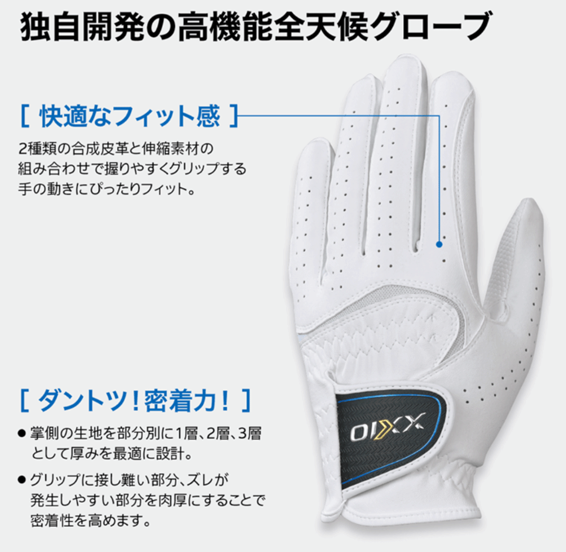 新品■送料無料■2024.2■ダンロップ■ゼクシオ■GGG-X020■ホワイト■24CM■３枚セット■部分別3層構(gòu)造により、密著力アップ■正規(guī)品