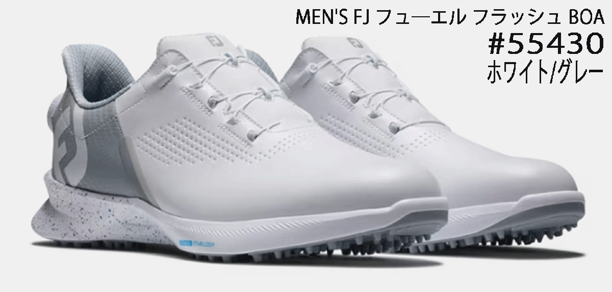  new goods # foot Joy #2024.2# fuel flash boa spike less ##55430# white | gray #25.0CM#W:EE~EEE# regular goods 