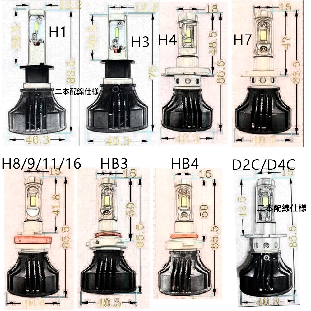 LEDヘッドライト フォグランプ 改良 X4 車検対応 LED H4(Hi/Lo) Ｄ２s d2r/ｄ４s d4r/H1/H3/H7/H8/H9/H10/H11/H16/HB3/HB4　6500ｋ/8000ｋ/_画像6