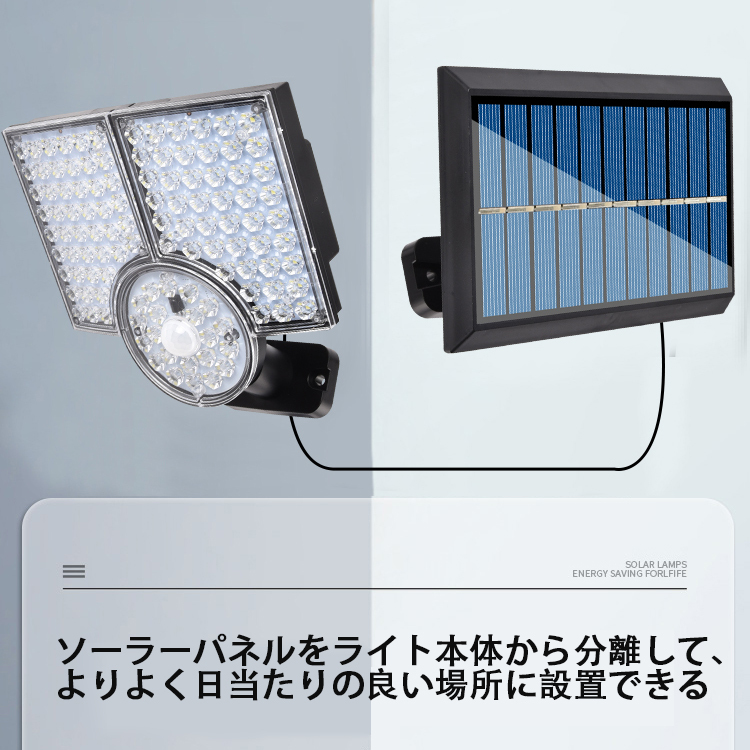 新型 爆光 LEDソーラーライト LEDセンサーライト 防水 　ポーチライト　IP65防水　屋外照明 LED作業灯　防犯ライト