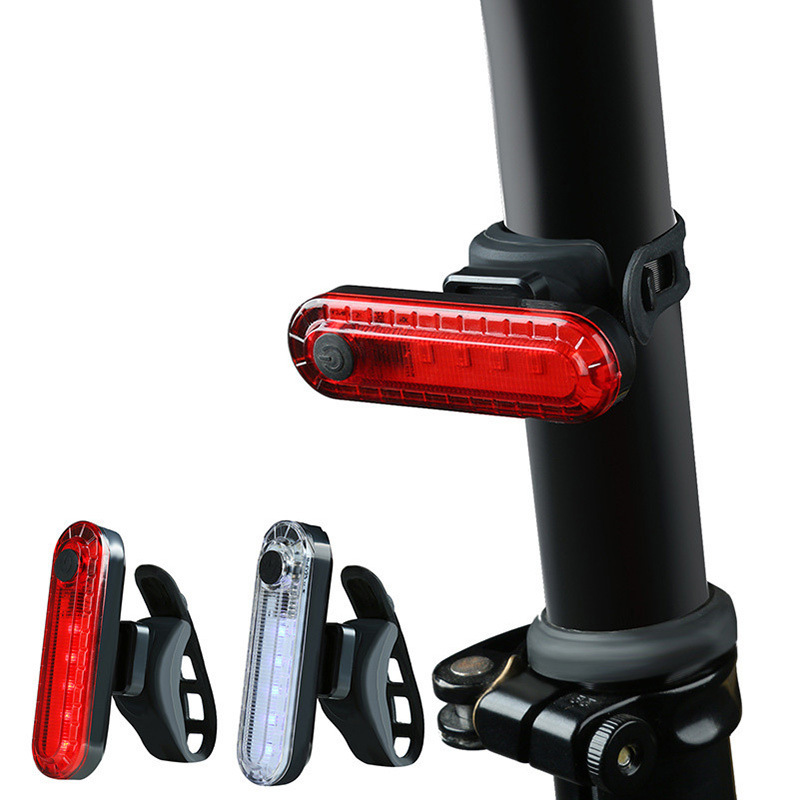 自転車 LED テールライト セーフティーライト 赤 白 リアライト USB電池式 コンパクト 軽量 防水 工具不要で取り付け 自転車テールライトの画像8