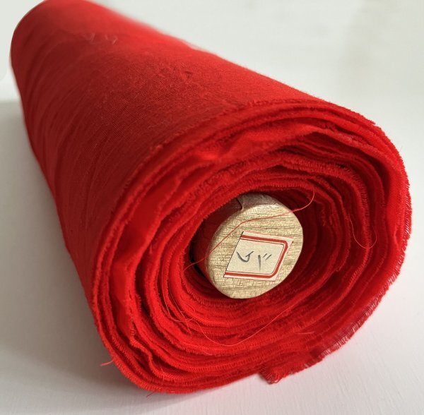 KIRUKIRU 反物 胴裏地 綿地 長さ21m50cm 巾35㎝ 赤無地 赤色 材料 素材 生地 リメイク 和裁の画像7
