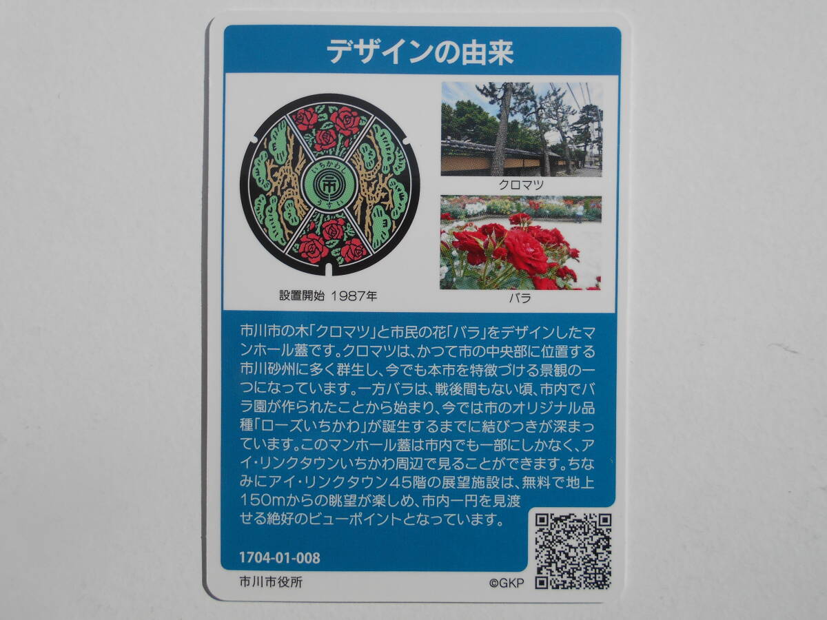 マンホールカード 千葉県市川市 クロマツ バラの画像2