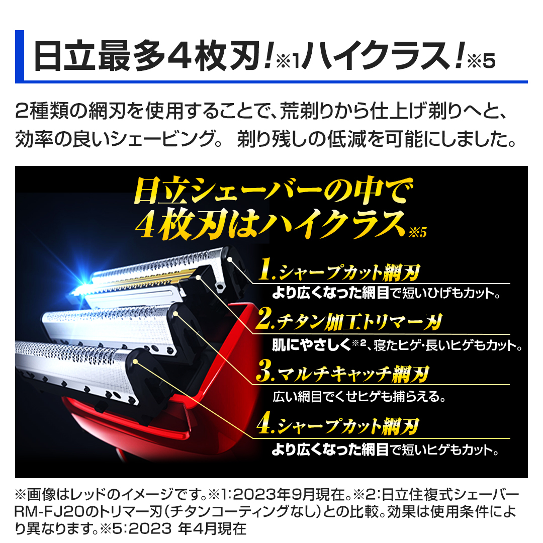 新品★日立シェーバー　エスブレード　HITACHI S-blade レッド　RM-FJ22_画像2