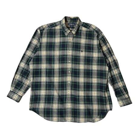 TC576ね@ Ralph Lauren 90s ボタンダウン チェックシャツ 長袖 メンズ XLサイズ　 0.4_画像3