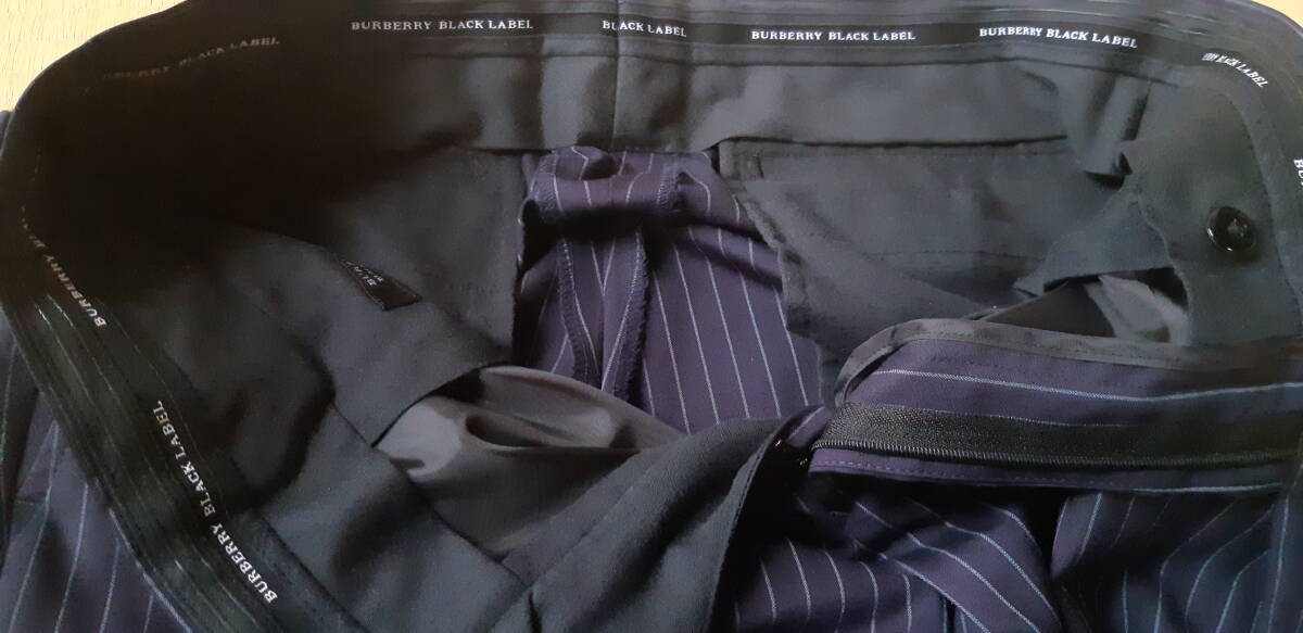 BURBERRY BLACK LABEL スーツ ブルー ストライプ 40R 紳士 中古品の画像8