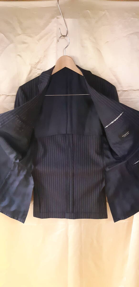 BURBERRY BLACK LABEL スーツ ブルー ストライプ 40R 紳士 中古品の画像4
