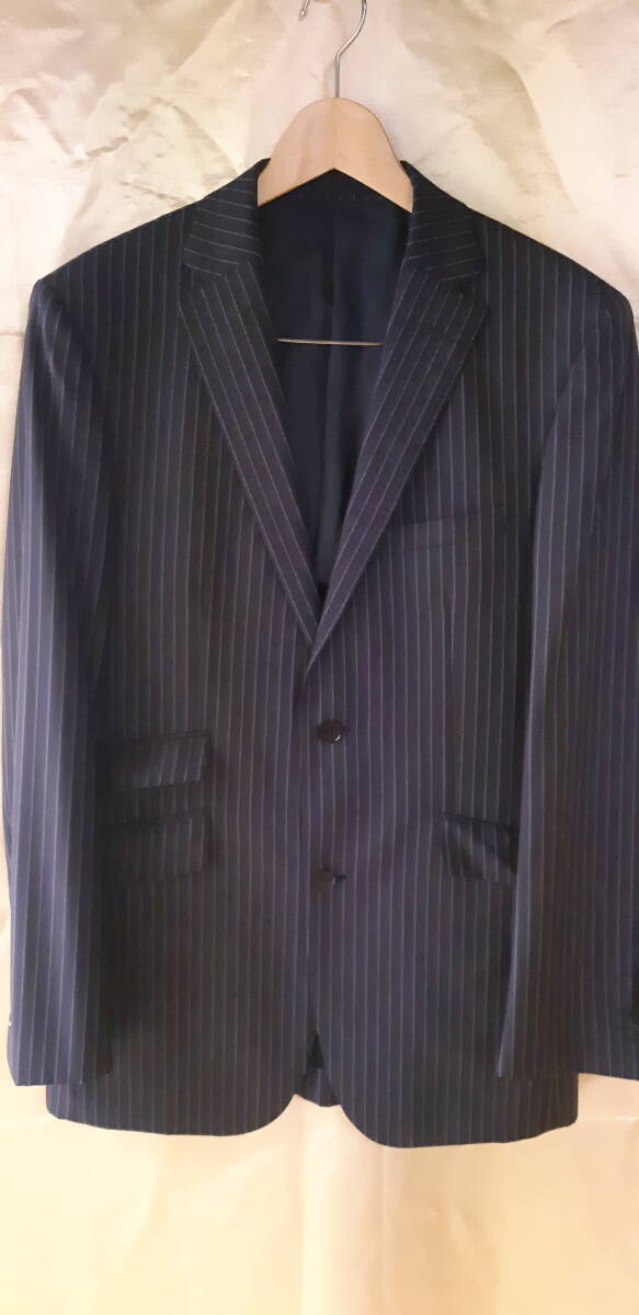 BURBERRY BLACK LABEL スーツ ブルー ストライプ 40R 紳士 中古品の画像2