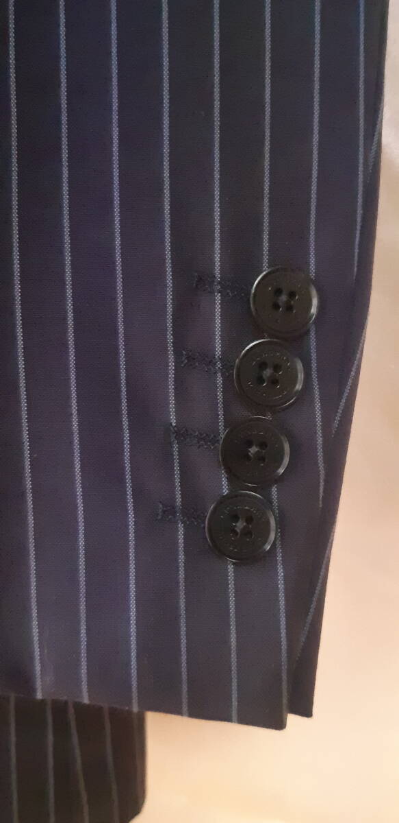 BURBERRY BLACK LABEL スーツ ブルー ストライプ 40R 紳士 中古品の画像10