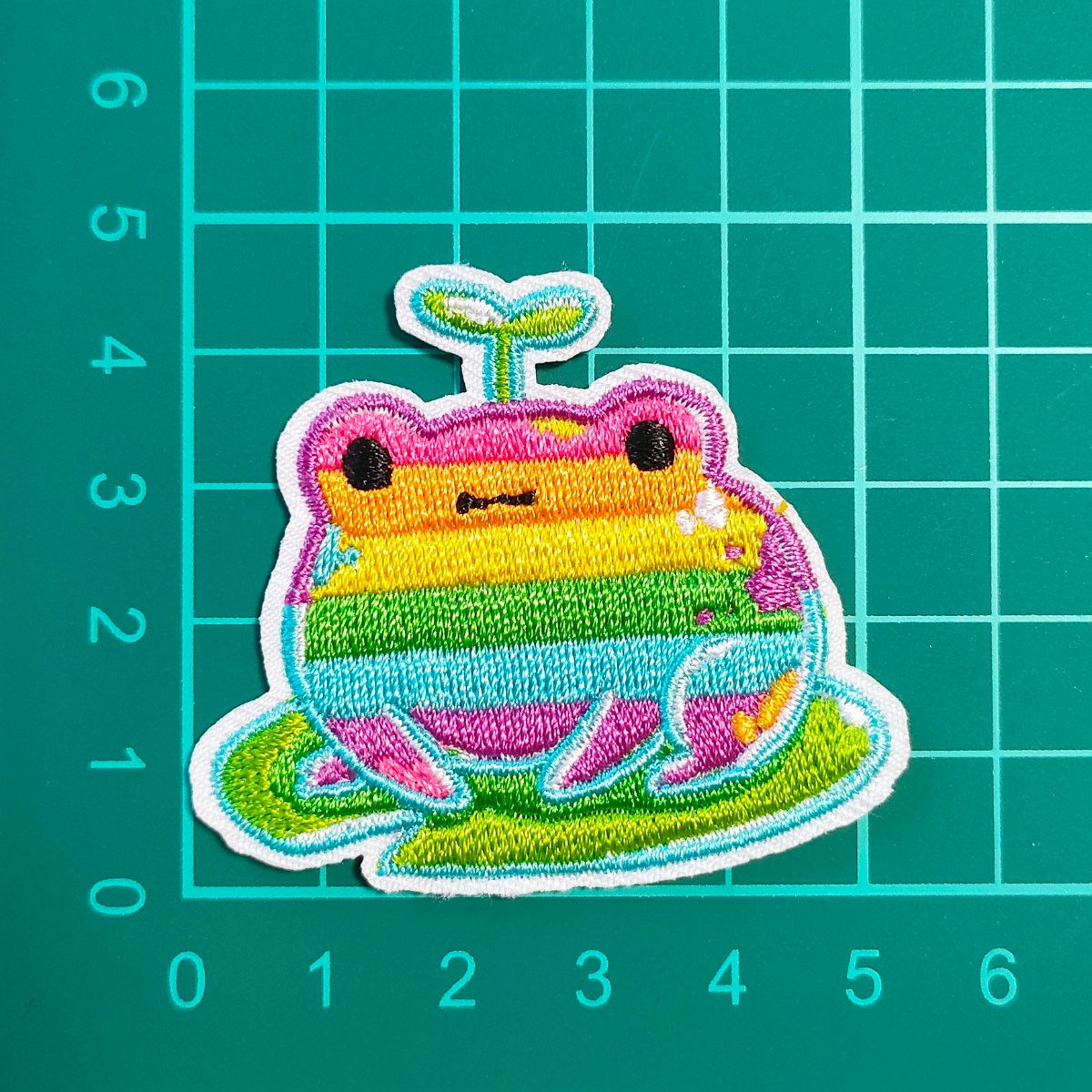5枚セット【 アイロンワッペン 】 刺繍ワッペン アップリケ リメイク カエル 蛙 フロッグ frog 可愛い kawaii