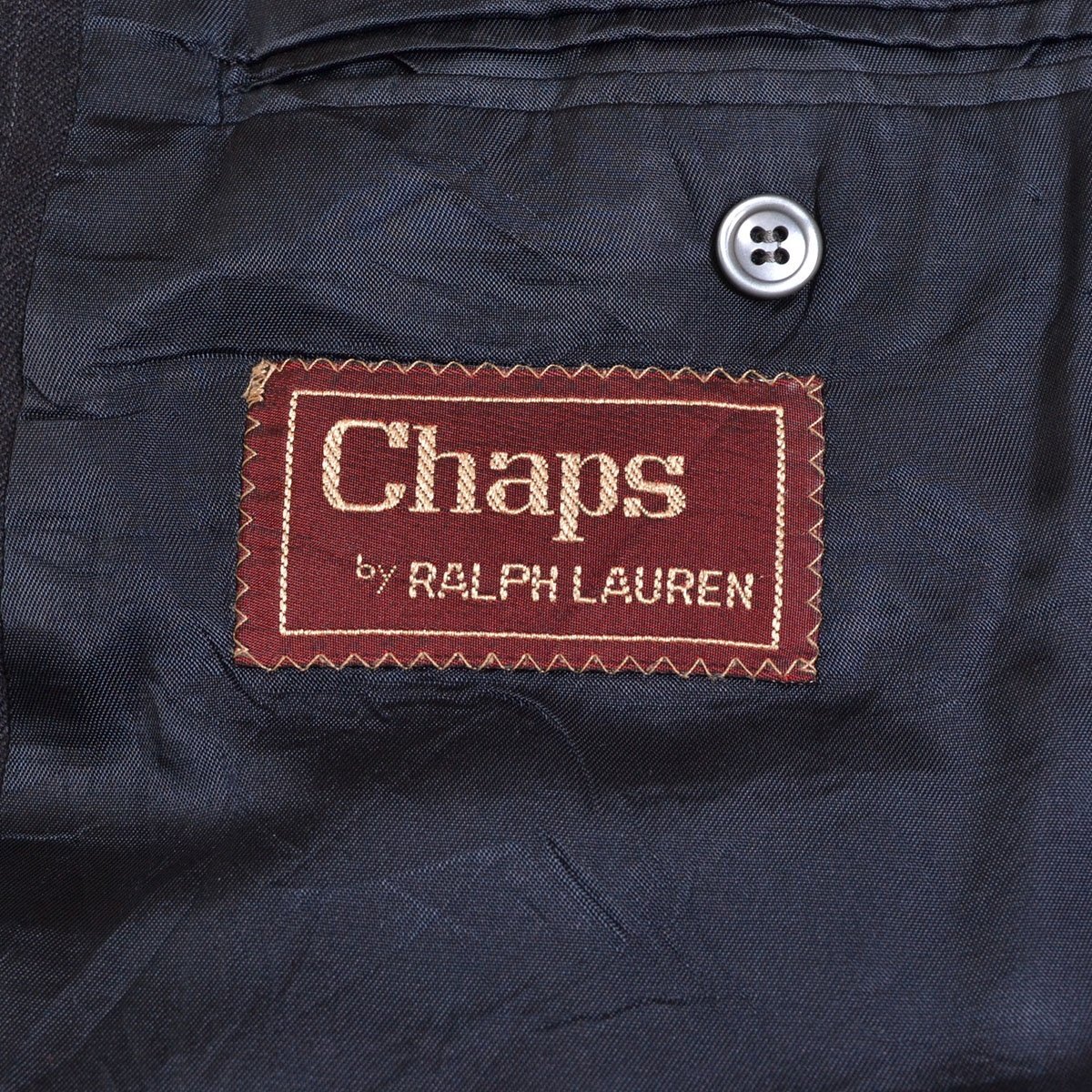 ◆505002 CHAPS RALPH LAUREN ラルフローレン ◆2B シングルジャケット テーラード 80s-90s USA製 ヴィンテージ ネイビー ストライプ_画像4