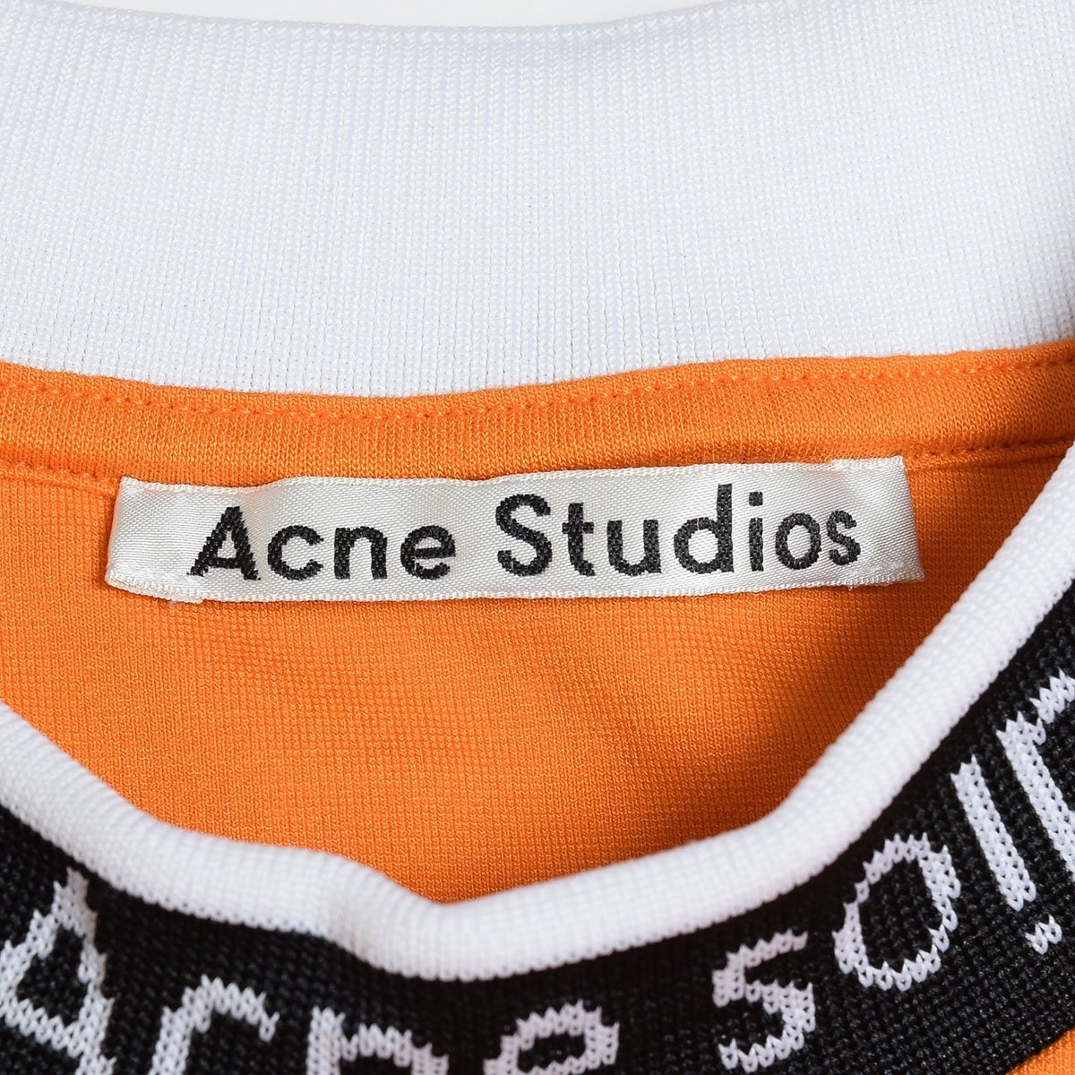 ◆508752 Acne Studios アクネ ストゥディオズ ◆Tシャツ 半袖 ハイネック ロゴ TSH000119 サイズM メンズ オレンジ_画像3