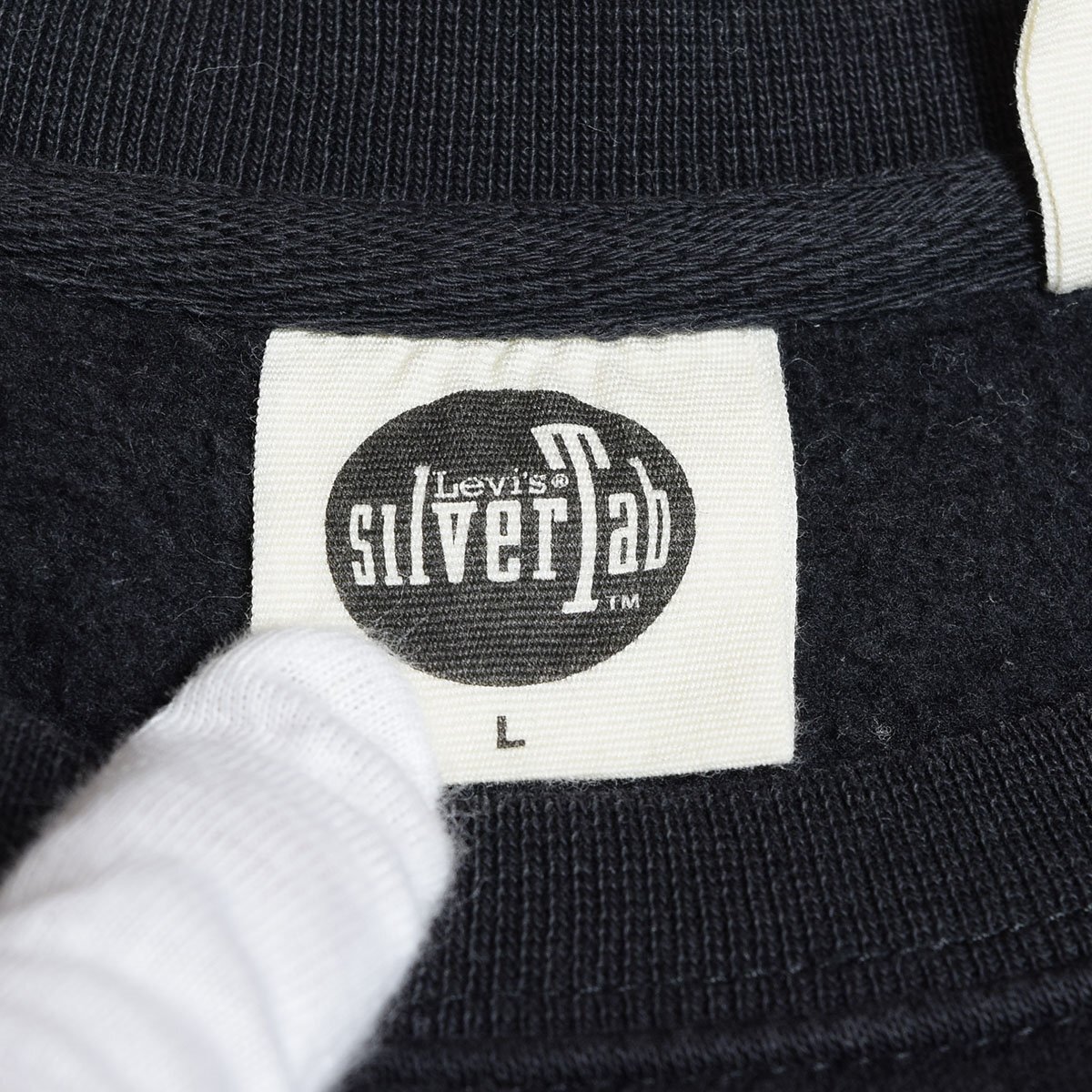 ◆508754 LEVI'S リーバイス ◆スウェットシャツ トレーナー Silver Tab ★ サイズL リラックスフィット メンズ ブラック_画像4