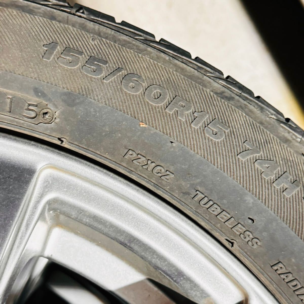 ブリヂストン PZ-XC 15インチ 155/60R15 4本セット アルミホイール 4.5J+45 PCD100 ハブ径67mm_画像7