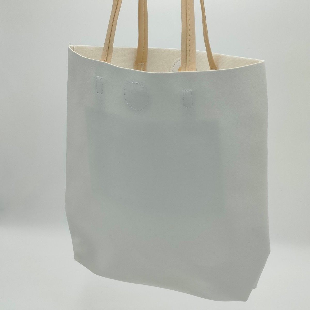 【合皮カバン/白】トートバッグ  鞄 カバン バック BAG かばん BLACK レザー バッグ 合皮トートバッグ シンプル 白