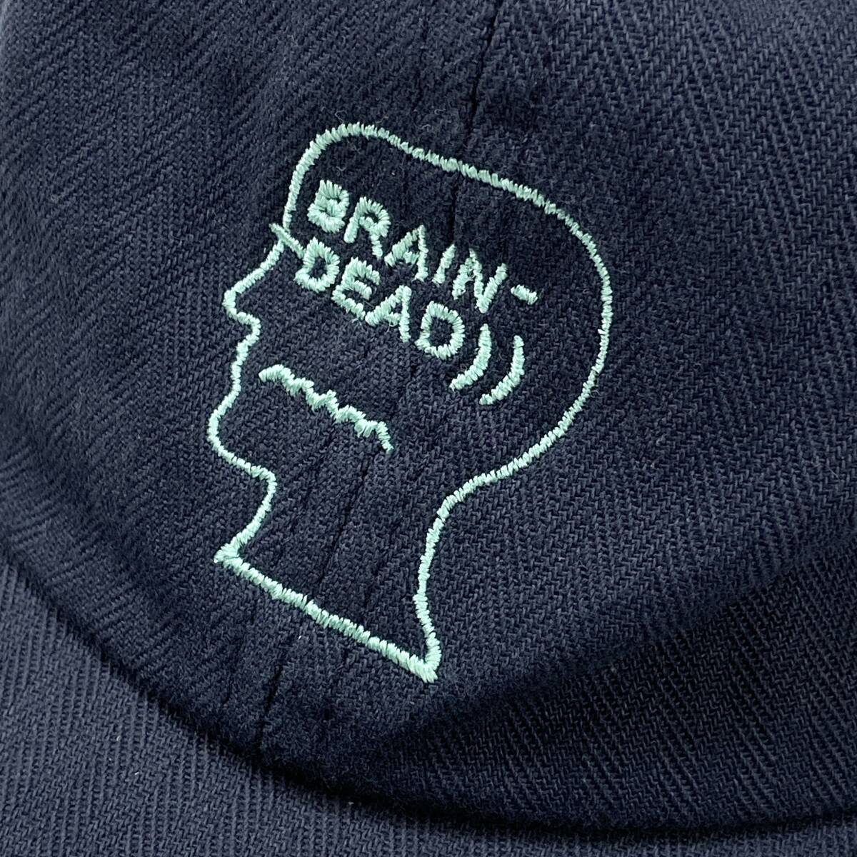 BRAIN DEAD / ブレインデッド Herringbone Logo Cap / ヘリンボーンロゴキャップ SSM3283 NAVY ネイビー アジャスターバック 6パネル 帽子_画像5