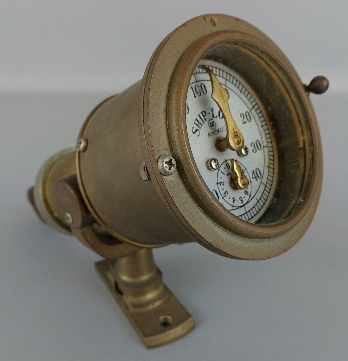 SHIP-LOG 船舶 速度計 AIKOKU 真鍮 レトロ 計器 測定器 Yahoo!オークション - D10IA8 ②SHIP-LOG 船舶 速度計 AIKOKU 船