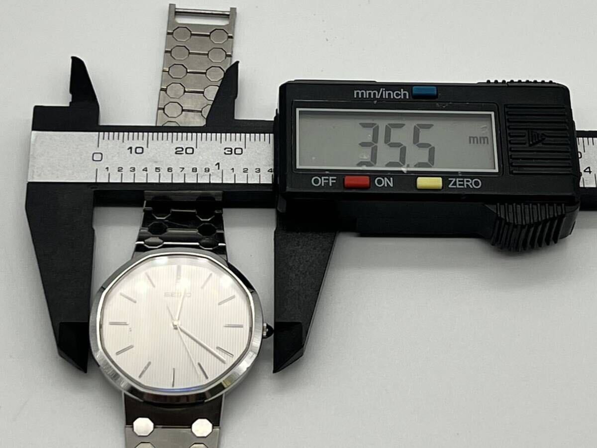 C8KG6 稼働品 SEIKO セイコー アシエ ジェラルド・ジェンタデザイン 7830-5110 メンズ 腕時計 QZ CREDOR ACIER 電池交換済み の画像6